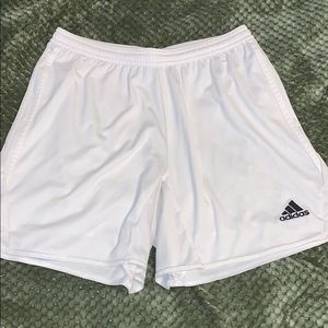 Adidas white workout shorts